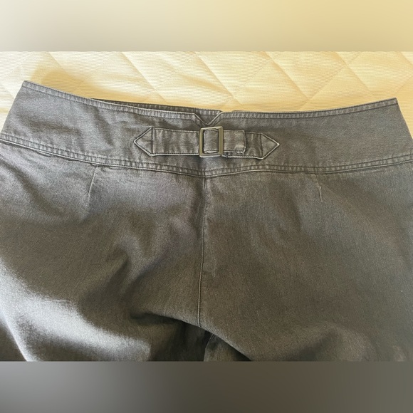 Dark gray cropped capri jeans stone washed look comfy loose straight leg US 16 - Picture 9 of 15